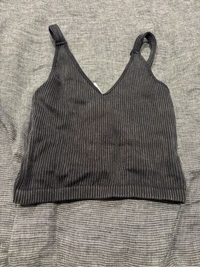 Wishlist Ribbed V-Neck Cami Tank Top - Black